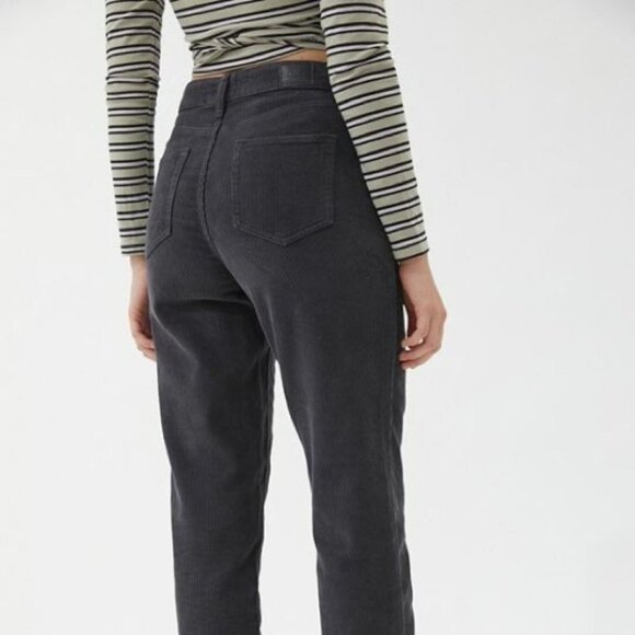 BDG Urban Outfitters Corduroy Pants Size 24 Charcoal Grey High-Rise Mom Tapered - Picture 6 of 12